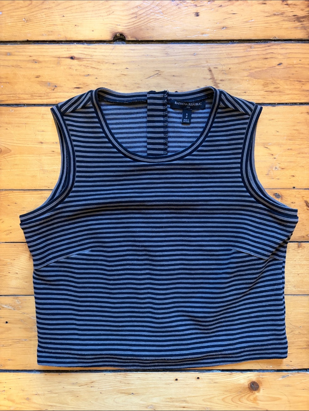 Banana Republic brown and Black Striped Crop Tank